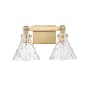 Millennium Lighting Barlon 2 Light 16" Wide Vanity Light with Water Glass Shades Vintage Brass