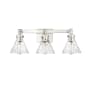 Millennium Lighting Barlon 3 Light 26" Wide Vanity Light with Water Glass Shades Polished Nickel