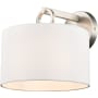 Millennium Lighting Braxstan 10" Tall Wall Sconce with Linen Shade Brushed Nickel