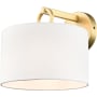 Millennium Lighting Braxstan 10" Tall Wall Sconce with Linen Shade Vintage Brass