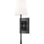 Millennium Lighting 20" Tall Wall Sconce with Linen Shade - ADA Compliant Matte Black