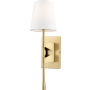 Millennium Lighting 20" Tall Wall Sconce with Linen Shade - ADA Compliant Vintage Brass