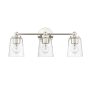 Millennium Lighting Lauryn 3 Light 22" Wide Vanity Light with Seedy Glass Shades Polished Nickel