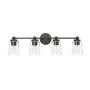 Millennium Lighting Lauryn 4 Light 31" Wide Vanity Light with Seedy Glass Shades Matte Black