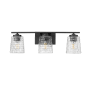 Millennium Lighting Saben 3 Light 23" Wide Vanity Light with Patterned Glass Shades Matte Black