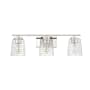Millennium Lighting Saben 3 Light 23" Wide Vanity Light with Patterned Glass Shades Polished Nickel