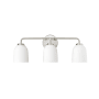 Millennium Lighting Norah 3 Light 23" Wide Vanity Light with Frosted Ribbed Glass Shades Brushed Nickel