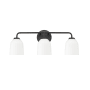 Millennium Lighting Norah 3 Light 23" Wide Vanity Light with Frosted Ribbed Glass Shades Matte Black