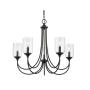 Millennium Lighting Waddingham 5 Light 27" Wide Pillar Candle Style Chandelier Matte Black