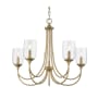 Millennium Lighting Waddingham 5 Light 27" Wide Pillar Candle Style Chandelier Vintage Brass