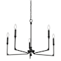 Millennium Lighting Azara 5 Light 28" Wide Pillar Candle Style Chandelier Matte Black