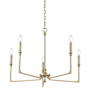 Millennium Lighting Azara 5 Light 28" Wide Pillar Candle Style Chandelier Vintage Brass