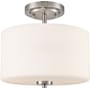 Millennium Lighting Verlana 2 Light 11" Wide Semi-Flush Drum Ceiling Fixture Brushed Nickel