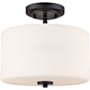 Millennium Lighting Verlana 2 Light 11" Wide Semi-Flush Drum Ceiling Fixture Matte Black