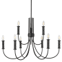 Millennium Lighting Potiss 9 Light 34" Wide Taper Candle Style Chandelier Matte Black