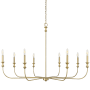 Millennium Lighting Savanne 8 Light 48" Wide Taper Candle Style Chandelier Vintage Brass