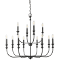 Millennium Lighting Savanne 12 Light 34" Wide Taper Candle Style Chandelier Matte Black
