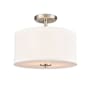 Millennium Lighting Guyten 2 Light 13" Wide Semi-flush Drum Ceiling Fixture Brushed Nickel
