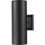 Millennium Lighting Vegas 2 Light 13" Tall Outdoor Wall Sconce with Cylinder Body and Frosted Glass Shades - ADA Compliant Powder Coated Black