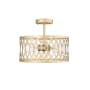 Millennium Lighting Arelyn 13" Wide Semi-Flush Drum Ceiling Fixture Painted Modern Gold