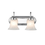 Millennium Lighting 2 Light 14" Wide Vanity Light with Frosted Glass Shades Chrome