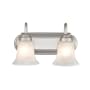 Millennium Lighting 2 Light 14" Wide Vanity Light with Frosted Glass Shades Satin Nickel