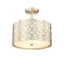 Millennium Lighting Gracelan 13" Wide Semi-Flush Drum Ceiling Fixture Brushed Nickel