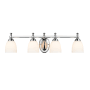 Millennium Lighting 4 Light 30" Wide Vanity Light with White Frosted Glass Shades Chrome