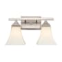 Millennium Lighting 2 Light 14" Wide Vanity Light with Frosted Glass Shades Brushed Nickel