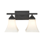 Millennium Lighting 2 Light 14" Wide Vanity Light with Frosted Glass Shades Matte Black