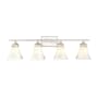 Millennium Lighting 4 Light 32" Wide Vanity Light with Frosted Glass Shades Brushed Nickel