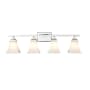 Millennium Lighting 4 Light 32" Wide Vanity Light with Frosted Glass Shades Chrome