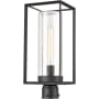 Millennium Lighting Wheatland 18" Tall Post Light with Seedy Glass Shade Powder Coat Black