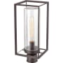 Millennium Lighting Wheatland 18" Tall Post Light with Seedy Glass Shade Powder Coat Bronze