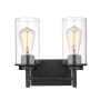 Millennium Lighting Janna 2 Light 12" Wide Bathroom Vanity Light Matte Black