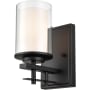 Millennium Lighting Huderson 9" Tall Wall Sconce with Clear Glass Shade Matte Black