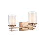 Millennium Lighting Huderson 2 Light 16" Wide Bathroom Vanity Light with Clear Glass Shades Modern Gold