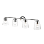 Millennium Lighting 4 Light 34" Wide Bathroom Vanity Light with Clear Glass Shades Chrome