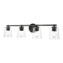 Millennium Lighting 4 Light 34" Wide Bathroom Vanity Light with Clear Glass Shades Matte Black