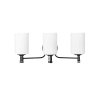 Millennium Lighting Ailey 3 Light 22" Wide Vanity Light with Frosted Glass Shades Matte Black