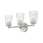 Millennium Lighting Ashli 3 Light 20" Wide Vanity Light with Patterned Glass Shades Brushed Nickel