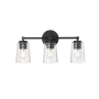 Millennium Lighting Ashli 3 Light 20" Wide Vanity Light with Patterned Glass Shades Matte Black
