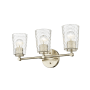 Millennium Lighting Ashli 3 Light 20" Wide Vanity Light with Patterned Glass Shades Modern Gold