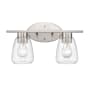 Millennium Lighting 2 Light 16" Wide Vanity Light with Clear Glass Shades Brushed Nickel