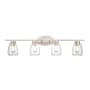 Millennium Lighting 4 Light 34" Wide Vanity Light with Clear Glass Shades Satin Nickel