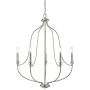 Millennium Lighting Senoia 5 Light 25" Wide Pillar Candle Style Chandelier Brushed Nickel