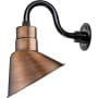Millennium Lighting RLM 1 Light Outdoor Wall Sconce with 10" Wide Shade and 10" Gooseneck Stem Natural Copper
