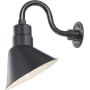 Millennium Lighting RLM 1 Light Outdoor Wall Sconce with 10" Wide Shade and 10" Gooseneck Stem Satin Black