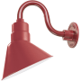 Millennium Lighting RLM 1 Light Outdoor Wall Sconce with 10" Wide Shade and 10" Gooseneck Stem Satin Red