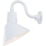 Millennium Lighting RLM 1 Light Outdoor Wall Sconce with 10" Wide Shade and 10" Gooseneck Stem White
